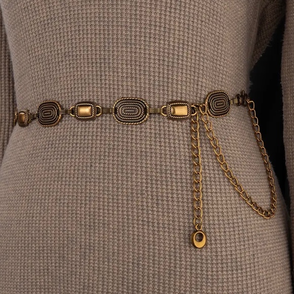 Tassel Chain Coin Belts Metal Waist Chains Belt Women Casual Fashion Accessories - Picture 1 of 3